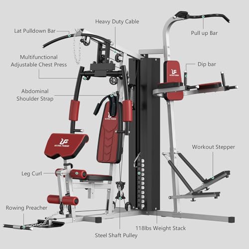 Multifunctional Home Gym Equipment Workout Station with Pulley System, Arm, and Leg Developer for Full Body Training - Image 6
