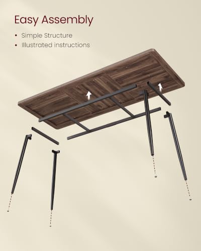 Image of VASAGLE 70.9 inch Dining Table for 6-8 People, Modern Kitchen Table, Heat-Resistant Tabletop, Quick Assembly, for Dining Room, Natural Walnut and Ink Black, Island Collection UKDT108K101S