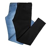 KIT 2 CALÇAS JEANS, SARJA (AZUL MÉDIO, PRETO, 42)