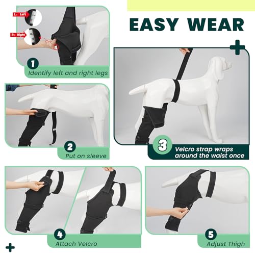 Image of Dog Rear Leg Sleeve to Stop Licking, Hind Leg Protector for TPLO Recovery, ACL Surgery, Wounds or Skin Issues, Soft Breathable Cover for Large Medium Small Dogs (XS-Left)