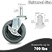 4 Inches Stem Caster Wheels,7/16-Inch Stem Diameter Rubber Casters Set of 4 with Side Brake,Heavy Duty TPR Replacement Wheels for Utility Cart Rubbermaid Mop Bucket Shop Vac Weber Grills - 4 Pack