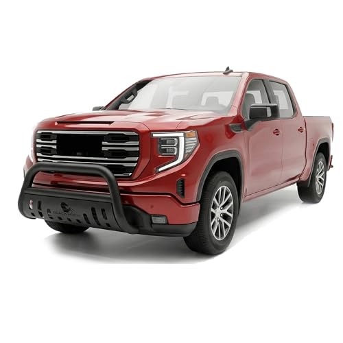 Image of Black Horse Bull Bar Skid Plate Black Compatible with 2019-2026 GMC Sierra 1500|2019-2026 Chevrolet Silverado 1500-BB037415A-SP