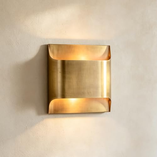 Image of Luther Double Lights Wall Sconce, Antique Brass Finish Wall Lamp, Decorate Brass Wall Lighting for Bedroom, Living Room or Hotel