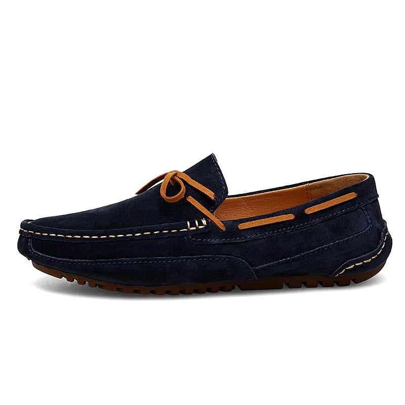 Loafers for Men Round Toe Leather Boat Shoes Flat Heel Lightweight Anti-Slip Party Fashion Slip-on2