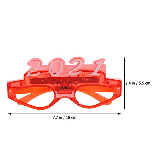 Amosfun — Óculos de sol Happy New Year com 6 peças que acendem para festa de ano novo 2021 com fenda
