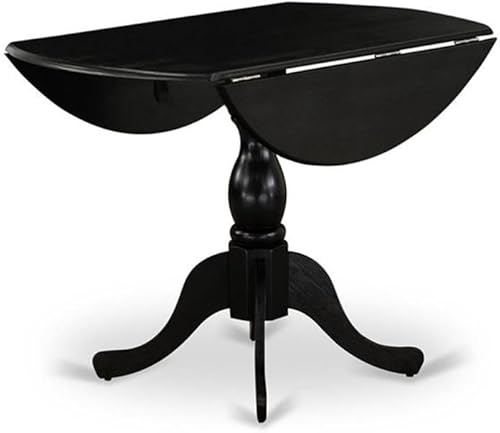 Miniatura 9 de East West Furniture DLMZ3-AB6-06 - Juego de mesa de comedor moderno de 3 piezas que contiene una mesa redonda de madera con gotas y 2 sillas de