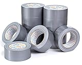 Office Deed Duct Tape Heavy Duty Waterproof, 30 Yards x 2 Inch, 12-Roll Pack, All-Weather Grey Duct Tape Bulk, Strong, No Residue, Industrial and Professional Use