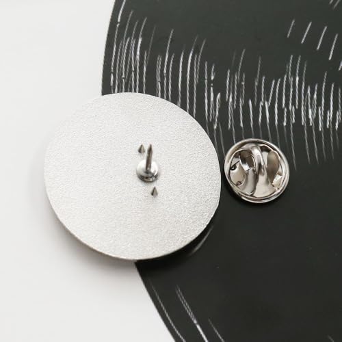 Image of Less Hate More Love Enamel Lapel Pin Orang Circular Brooch Badge Accessories