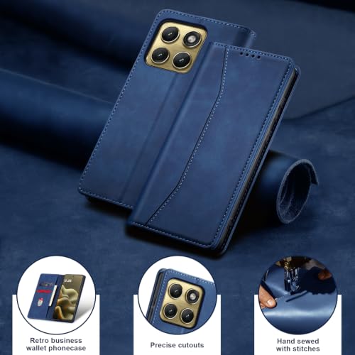 Image of Jasonyu Flip Wallet Case for Motorola Edge (2026) 5G,Blue