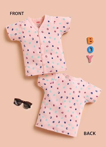 Image of LuvLap Baby Boys & Girls Regular Fit 100% Cotton Half Sleeve Jhabla Pack of 4