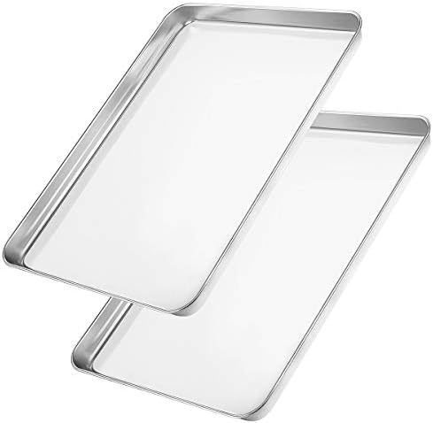 Wildone Baking Sheet Set of 2 - Stainless Steel Cookie Sheet Baking Pan, Size 18 x 13 x 1 inch, Non Toxic & Heavy Duty & Mirror Finish & Rust Free & Easy Clean - Thumbnail 3