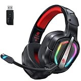 Fachixy FC-200 Wireless Gaming Headset with Mic for PS5, PS4 - Bluetooth 5.4 & 2.4GHz Gaming Headphones with Low Latency, 50-Hrs Battery Foldable Gamer Headset for Laptop, Switch and Mobile