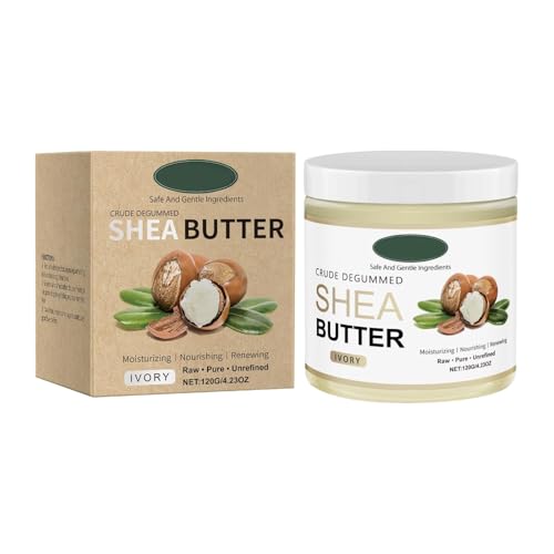LBOYLOVE Unrefined African Shea Butter 100% Pure & Natural Moisturizing Body Butter for Dry Skin Stretch Marks Hair & Face Care Raw Ivory Grade A Shea Butter (Crude Degummed)