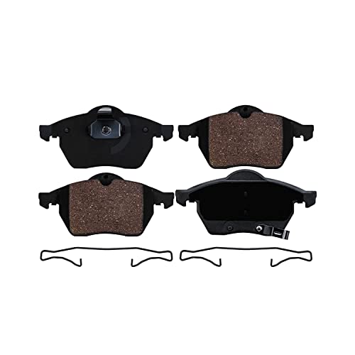 Image of Detroit Axle - Front Ceramic Brake Pads w /Hardware Kit Replacement for Saab 9-3 9-5 - 2pc Set