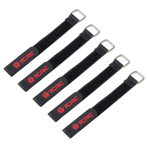 TCRC 5PCS 16x200mm Nylon RC Lipo Battery Straps Reusable Cable Straps for Axial 1/8 AXP8 Gilamon...
