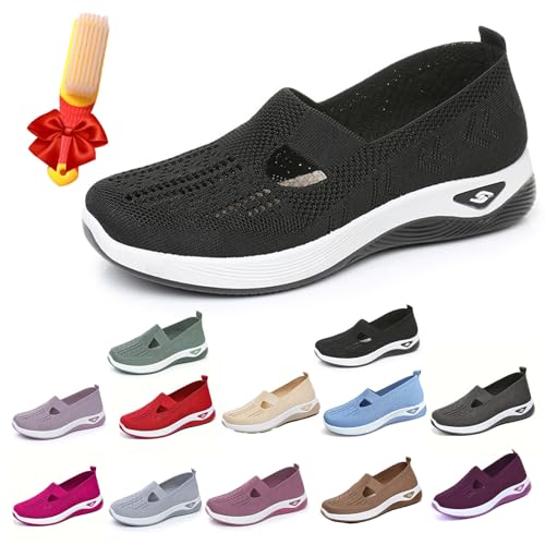 Inspire Uplift Shoes for Women, Zapatos Ortopédicos para Mujer, Woven Orthopedic Breathable Walking Sneaker Non-Slip Arch Support Slip on Shoes
