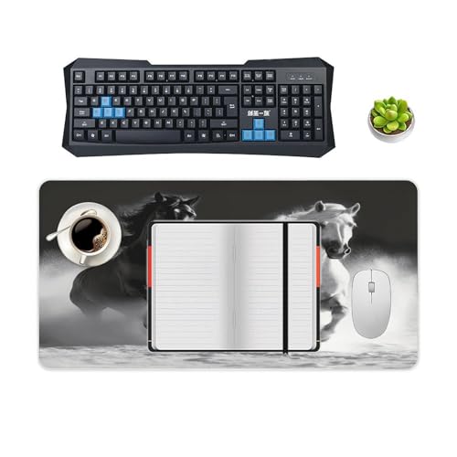 Mouse Pad Grande de Caucho Negro y Blanco 60x30 cm miniatura 4