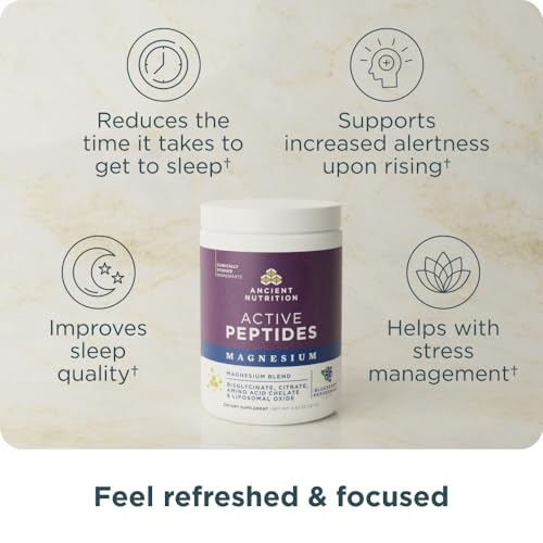 Ancient Nutrition Active Peptides Magnesium Powder, Blueberry Peppermint - image 2