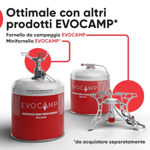 Evocamp Cartuccia Di Gas Propano Butano Da 450G, Cartuccia A Vite Con Filettatura Europea 7/16", Bombola Di Gas A Valvola Da 809Ml, Bombolette Di Gas Utilizzabile Per Griglie Weber (12X) - 7