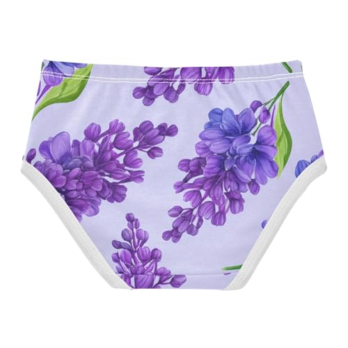 Cotton Girls Underwear Toddlers Watercolor Lilac Purple Flowers Little Girl Panties Bright Briefs Underpants 2t2