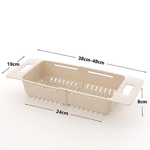 7LiuYueFei6 Adjustable Dish Drainer Sink Drain Basket Washing Vegetable Fruit Plastic Drying Rack Kitchen Accessories Organizer (Color : D) (C) – vue 2