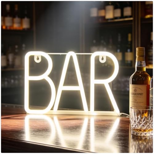 Neon BAR sign Hangable Illuminated Marquee Letter Lights USB/Battery Powered LED Letter Lights for PubHome BarCafs & Tea ShopsCampingParty Decoration