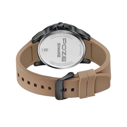 Image of Sonata Poze 9 with Quartz Analog with Silicon Strap Watch for Men