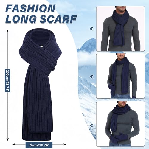Bufanda y guantes para pantalla táctil con gorro de invierno para hombre 3