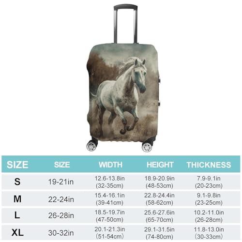 Horse Running in Field Luggage Cover, Elastic Luggage Protector Fits 19-32in Suitcases, Washable & Anti-Scratch Suitcase Cover for Men Women XL2