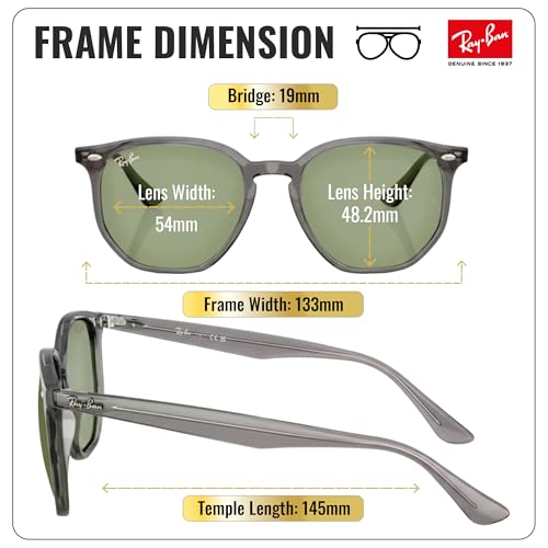 Image of Ray-Ban RB4306 Square-Round Shaped Sunglasses for Men & Women with Official RAYBAN Eyewear Kit