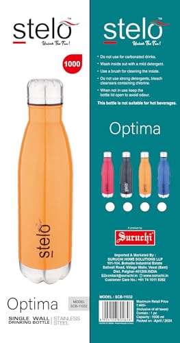 Image of STELO Optima Single-Wall Bottle (1000 ml, Pink)