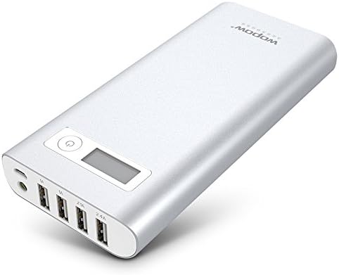 20000mah 4 USB 6.5a Output(1a/1a/2.1a/2.4a) Wopow Power Bank Portable External Battery Packs Portable External Charger Fast Charging Aluminum Body Design for Iphone 6 6 Plus 5s 5c 5 4s, Ipad Air Mini ,Gopro, Galaxy S5 S4 S3, Note4 3 2, Tab 4 3 2 Pro, Nexus, HTC One, One 2 (M8), Lg G3, Nexus, Moto X and More