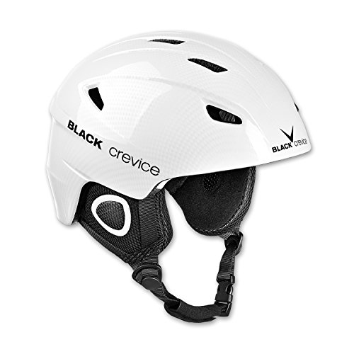 Black Crevice Kitzbühel Casco de esquí, Unisex Adulto, Blanco Carbono, M
