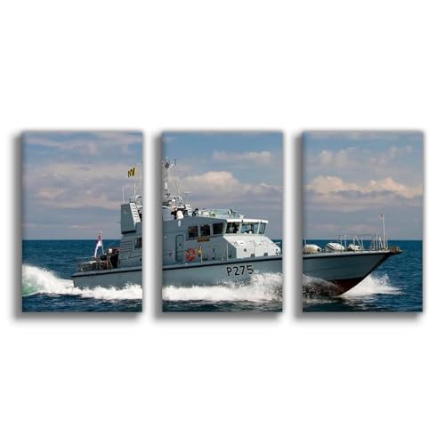 Navire patrouille Royal Navy poster toile 50x75 déco murale militaire