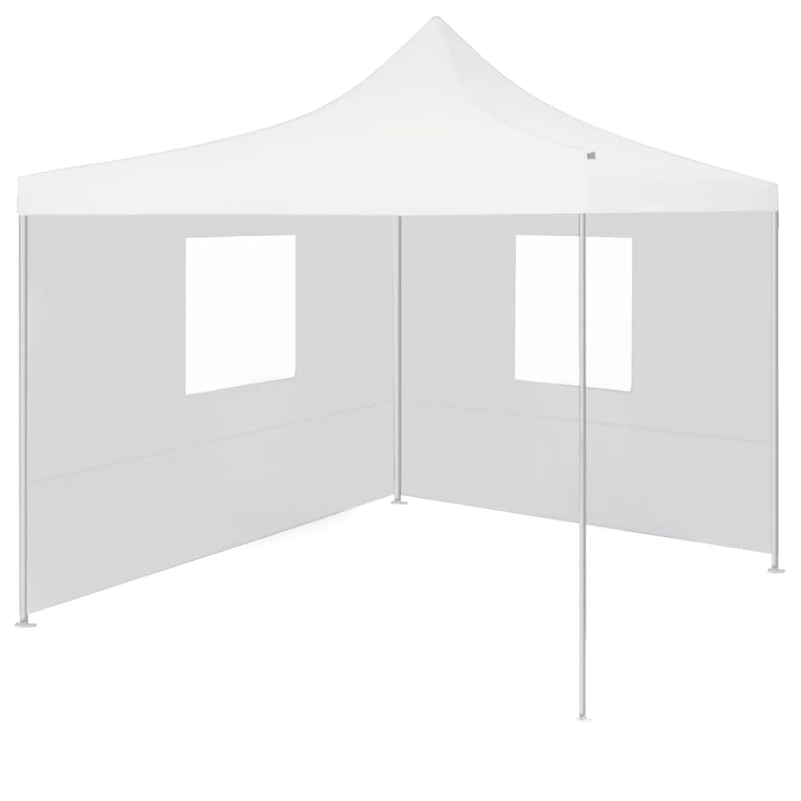 JUDYY Gazebo Pieghevole Professionale 2 Pareti 3x3m Acciaio Bianco,Gazebo,Gazebo Professionale,Gazebo da Giardino,Gazebo Esterno-48862