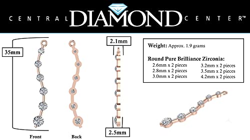 Earring Jacket for Stud Earrings in Solid 925 Sterling Silver made with Pure Brilliance Zirconia CZ2