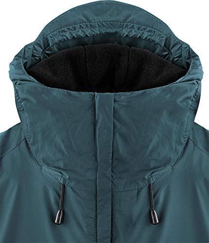 normani Wasserdichter Windbreaker mit Fleecefutter bis -20°C Winter-Anorak gefüttert für Damen und Herren von S-4XL - 11.000 mm Wassersäule Dunkelblau L/52
