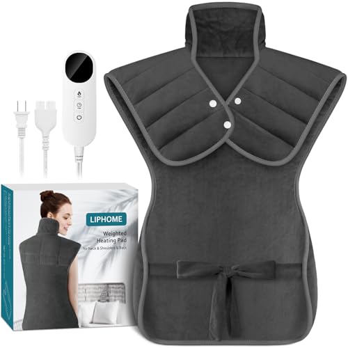 Heating Pad for Neck and Shoulders and Back, 2.7lb Weighted Electric Heat Pads for Back Pain, Large...