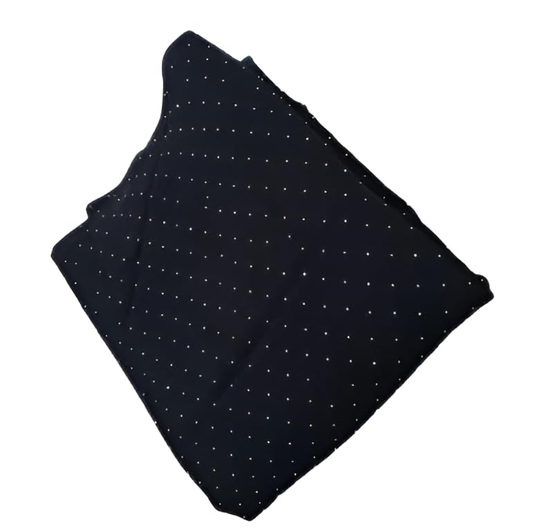 Diamond Embellished 1 Meter Unstitched Blouse Piece (Black, 1 Meter)-image-29