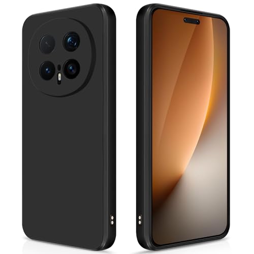 GiiYoon Hülle Kompatibel mit Honor Magic 8 Pro Hochwertiges Liquid Silicone Case Rundumschutz Handyhülle Kratzfestes Weiches Mikrofaserfutter- Schwarz