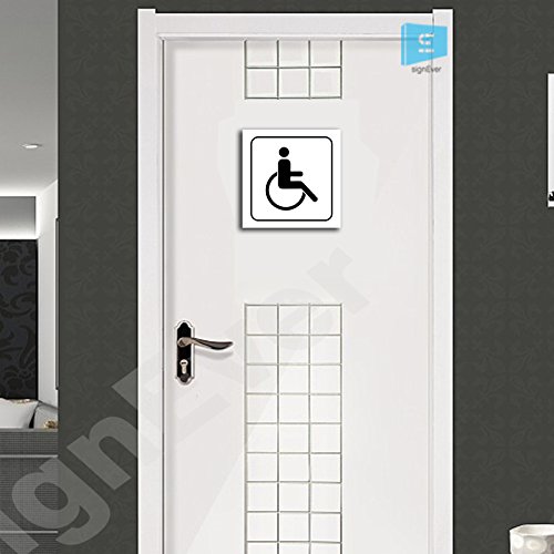 SIGN EVER Handicap Door Sign Board for Toilet Bathroom Signage Business