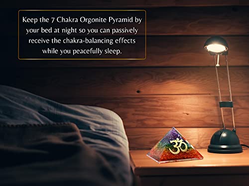 Pyramide d'Orgonite 7 Chakras Grand Format pour Guérison Énergétique et Feng Shui - 7