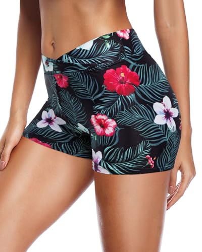 Image of Yonique Womens Swim Shorts Bathing Suits Bottoms Swimsuit Bottoms(Available in Plus)