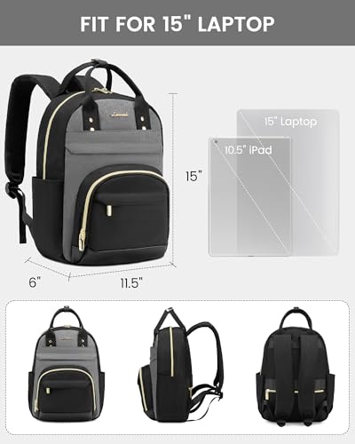 Image of LOVEVOOK Small Backpack Purse for Women, Mini Backpack, Light Weight Cute Fashion Backpack for Work Daily Travel, Black-Grey