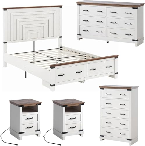 AMERLIFE 5-Piece Rustic Full Bed Set