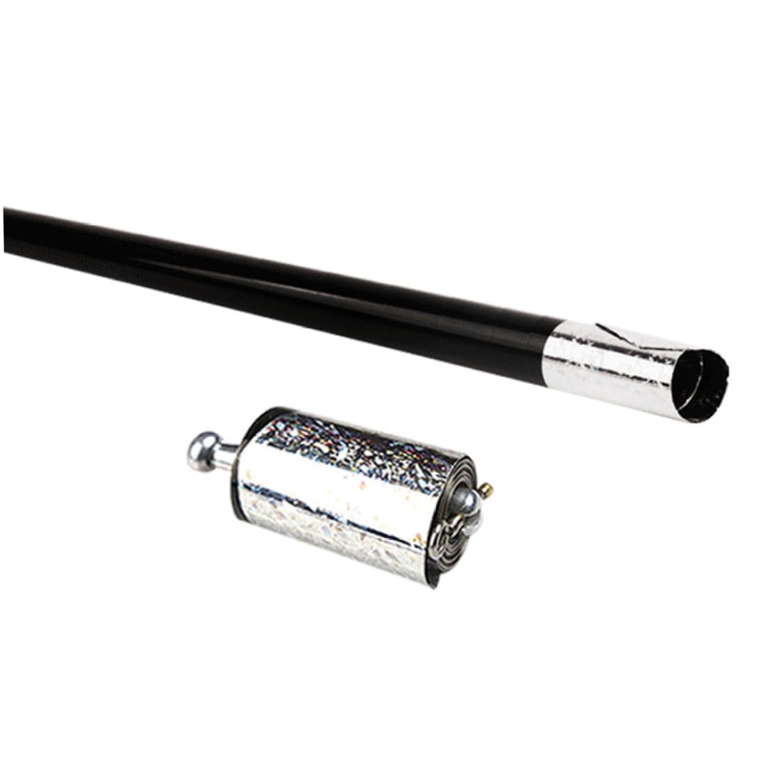 Monetais Metal Appearing Cane Trick Prop Telescopic Trick Wand Stretchable Extendable Out Props Pocket Staff Black, Bo Staff