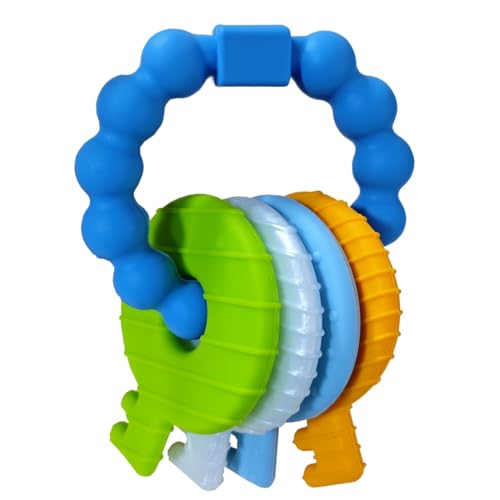 Image of Baby Keys Teether Toys,Silicone Teething Toys for 3-18+ Months,Teething Keys Toy for Infants-Soft & Raised Texture to Soothe Gums,BPA Free (4Colors)