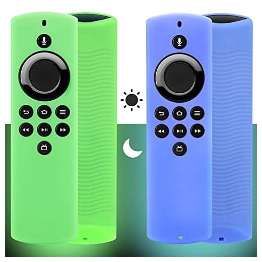 2pcs Firestick Lite Remote Cover Compatible con TV Firestick Lite 2020 (Glow in The Dark), Pinowu Firetv Funda de Silicona con Correa para la muñeca (Verde y Azul)