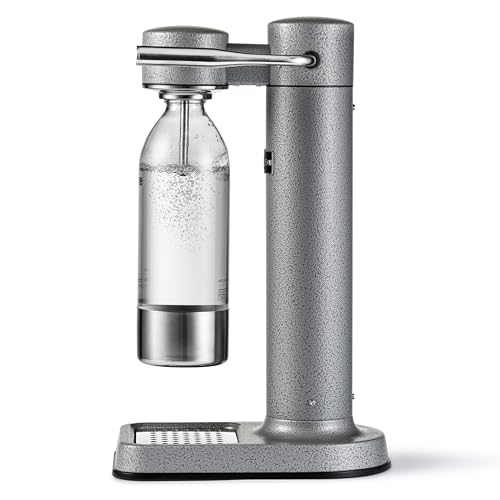Image of Aarke Carbonator 3 - Premium Sparkling Water Maker, Hammertone Grey | Stainless Steel, Cordless Soda Maker for Home, Carbonated Water Machine, BPA-free PET Bottle Included