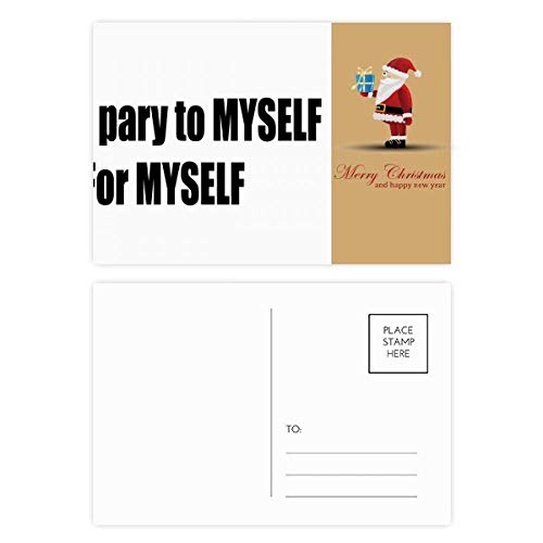 Cartes postales Pray to Myself Père Noël pour éviter les voeux SMS